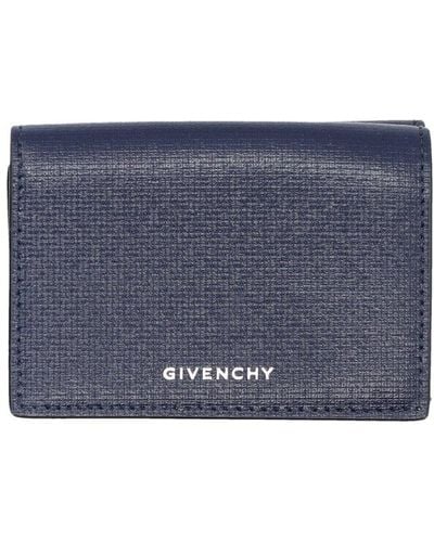 Givenchy Logo Printed Trifold Wallet - Blue