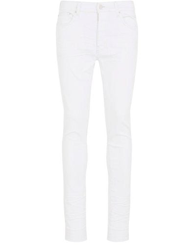 Amiri Logo Patch Skinny Jeans - White
