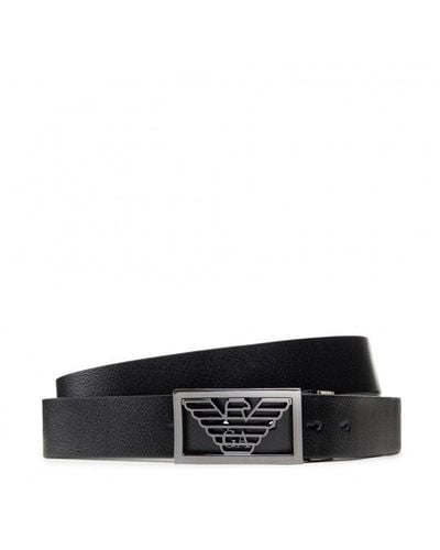 Emporio Armani Logo-buckle Detailed Belt - Black