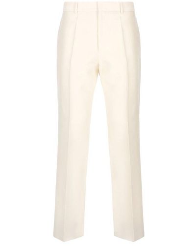 Valentino High Waist Straight Leg Trousers - White