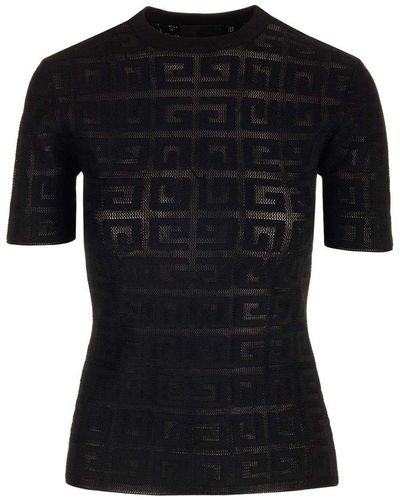 Givenchy Jacquard Jumper With 4g Lace Effect Motif By - Black