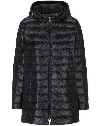 Herno Quilted Hooded Jacket - Black