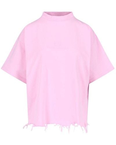 Balenciaga Bb Icon Frayed Edge T-shirt - Pink