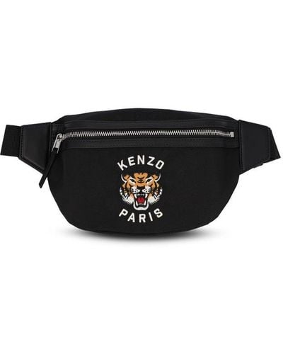 KENZO Varsity Tiger Embroidered Belt Bag - Black