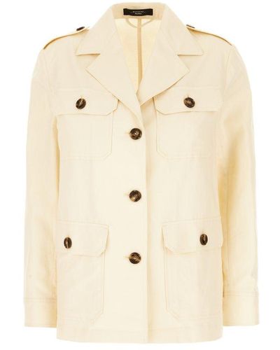 Weekend by Maxmara Buttoned Long-sleeved Blazer - Natural