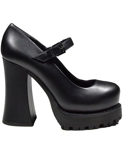 Moschino Décollete Round Toe Platform Court Shoes - Black