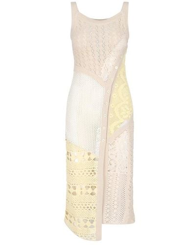 Marine Serre Panelled Crochet Dress - White