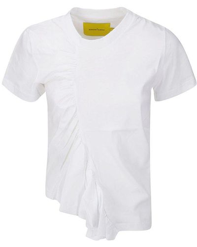 Marques'Almeida Gathered Crewneck T-shirt - White