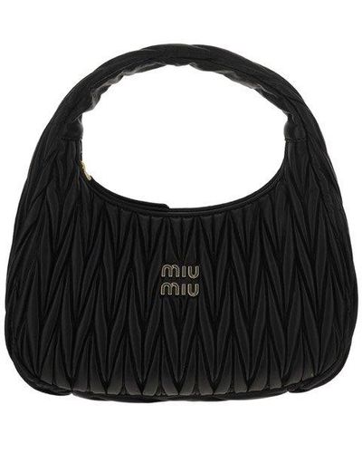 Shop MiuMiu 2023-24FW Shoulder Bags (5BC158N88F0002, 5BC158N88 F0002,  5BC158N88, 5BC158 N88 F0002, 5BC158 F0002, BLACK NAPPA LEATHER SHOULDER BAG)  by CiaoItalia