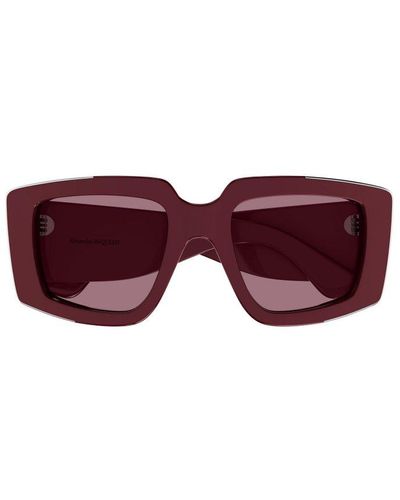 Alexander McQueen Square Frame Sunglasses - Purple