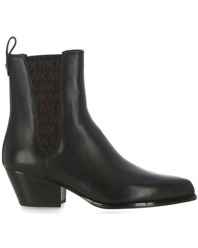MICHAEL Michael Kors Pointed Toe Block-heeled Boots - Black
