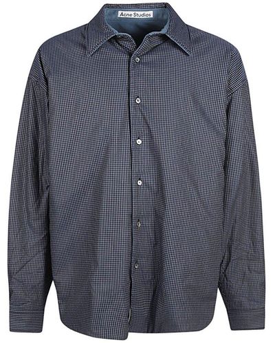 Acne Studios Checkered Button-up Shirt - Blue