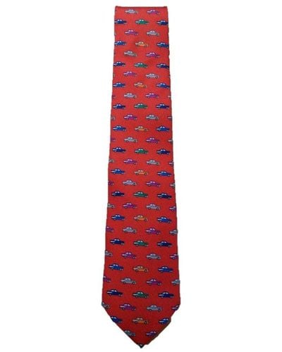 Etro Jacquard Pointed Tip Tie - Red