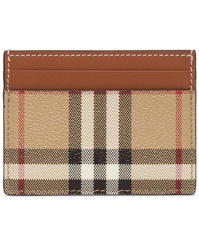 Burberry Check Motif Credit Card Case - Brown