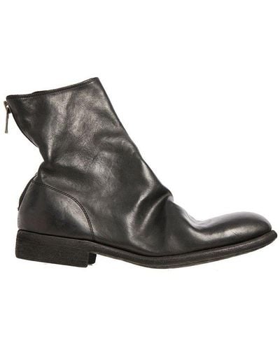 Guidi High-ankle Back Zip Detail Boots - Black