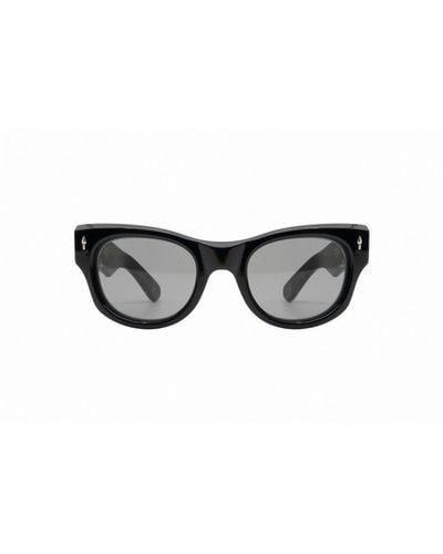Jacques Marie Mage Truckee Round Frame Sunglasses - Black