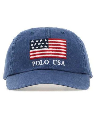 Polo Ralph Lauren Flag Embroidered Baseball Cap - Blue