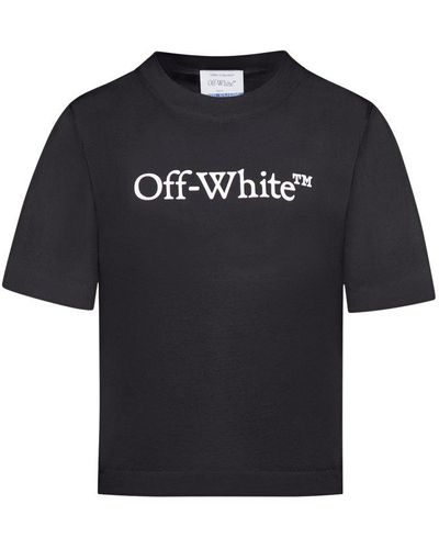Off-White c/o Virgil Abloh Bookish Logo Printed Crewneck T-shirt - Black