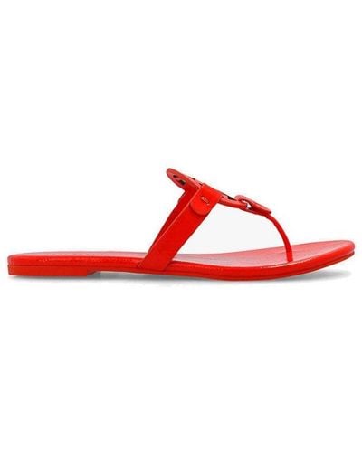 Tory Burch Miller Logo Patch Thong Sandals - Red