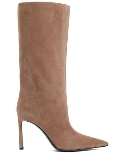 Sergio Rossi Pointed Toe Heeled Boots - Brown