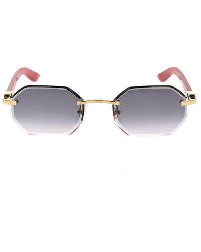 Cartier Geometric Frame Sunglasses - Black