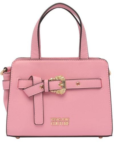 Versace Logo-plaque Buckle-detailed Crossbody Bag - Pink