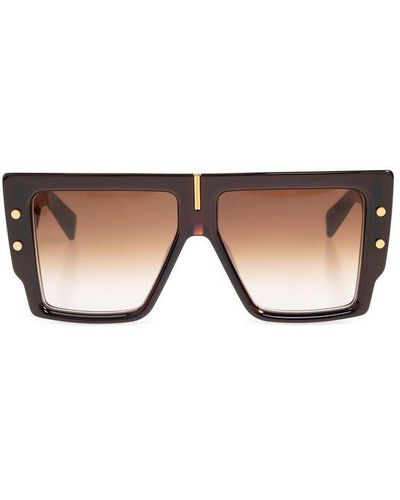 BALMAIN EYEWEAR Square Frame Sunglasses - Natural
