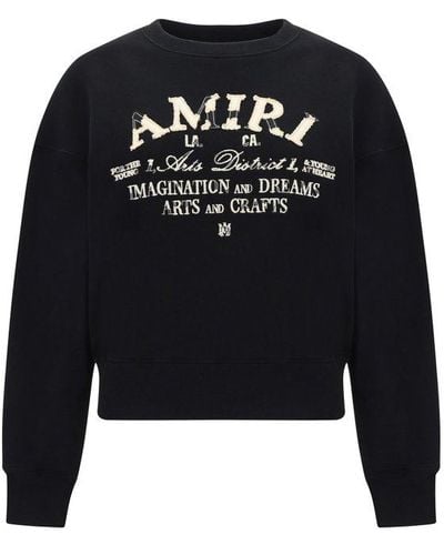 Amiri Distressed Arts Crewneck Sweatshirt - Black