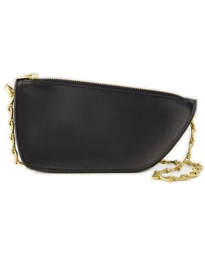 Burberry Micro Shield Sling Asymmetric Mini Shoulder Bag - Black