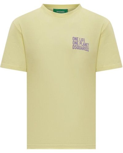 DSquared² Slogan-printed Crewneck T-shirt - Yellow