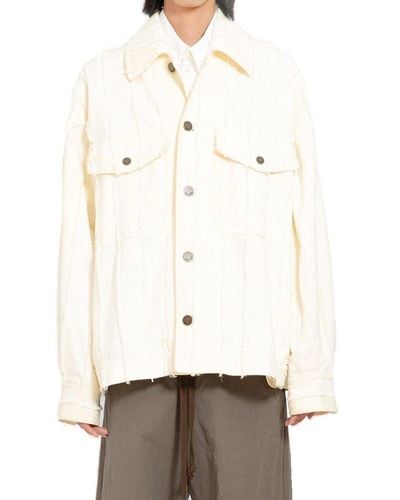Uma Wang Frayed Button-up Jacket - Natural