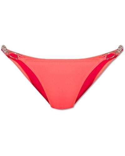 DIESEL Bfpn-irina Oval-d Plaque Bikini Briefs - Red