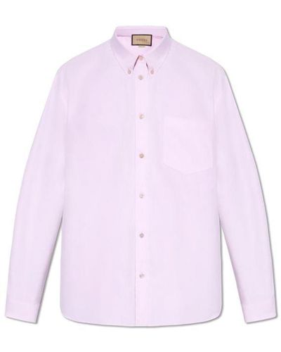 Gucci Shirt With 'GG' Pattern, - Pink