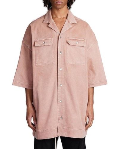 Rick Owens Short-sleeved Oversized Shirt - Pink