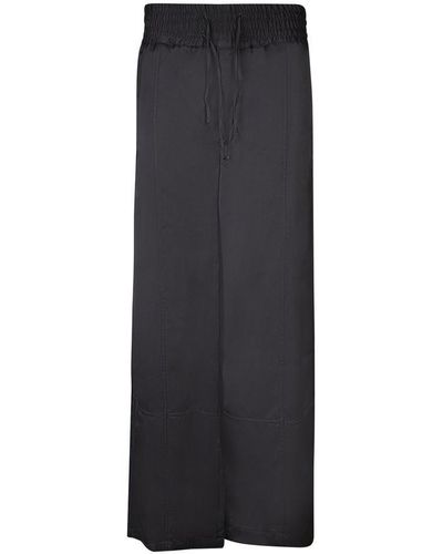 Emporio Armani Elasticated-waist Mid-rise Trousers - Black