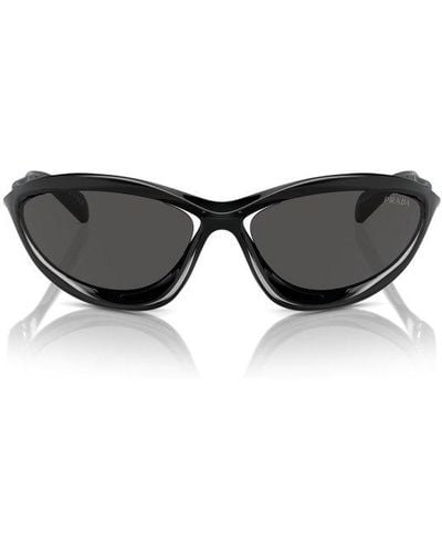 Prada Oval Frame Sunglasses - Black