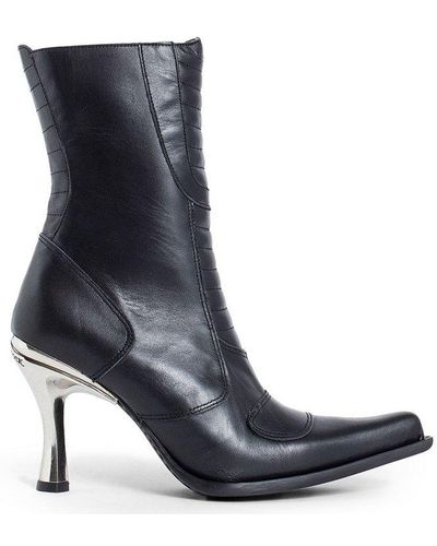 Vetements Biker Heeled Ankle Boots - Black