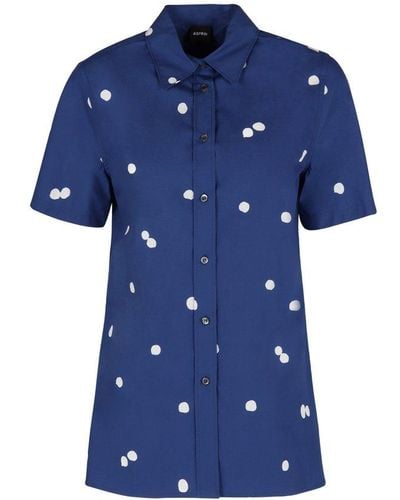 Aspesi Short Sleeve Cotton Shirt - Blue