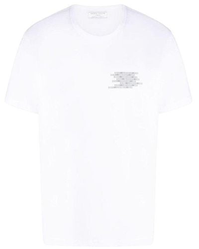 Societe Anonyme Binary Number Printed Crewneck T-shirt - White