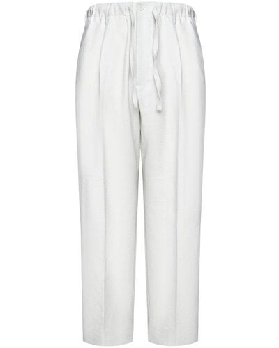 Y-3 Side-stripe Drawstring Trousers - White