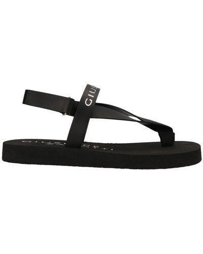 Giuseppe Zanotti Logo-print Thong-strap Sandals - Black