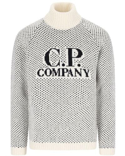 C.P. Company Roll Neck Knitted Sweater - Gray
