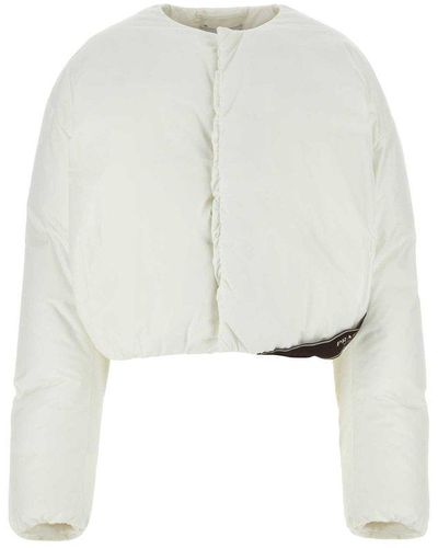Prada Cropped Cotton Down Jacket - White