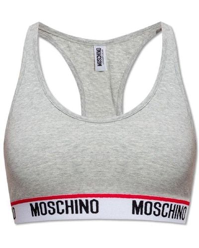 Moschino Logo Underband Sports Bra - Gray