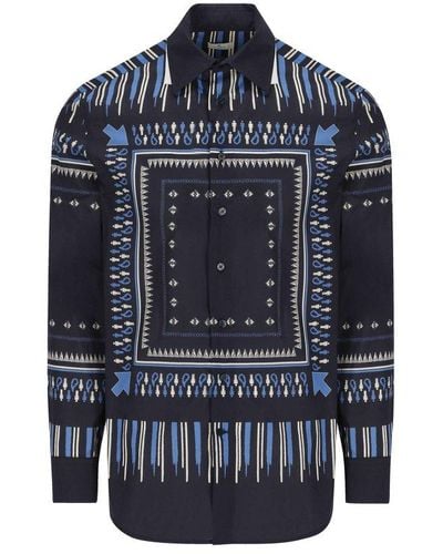 Etro Graphic-printed Buttoned Shirt - Blue