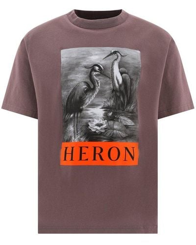 Heron Preston Logo Printed Crewneck T-shirt - Gray