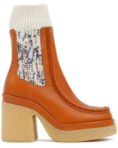 Chloé Jamie Sock Ankle Boots - Brown