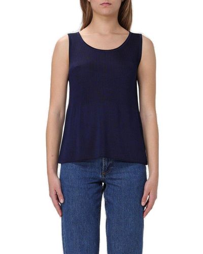 A.P.C. Sleeveless Ribbed-Knitted Top - Blue