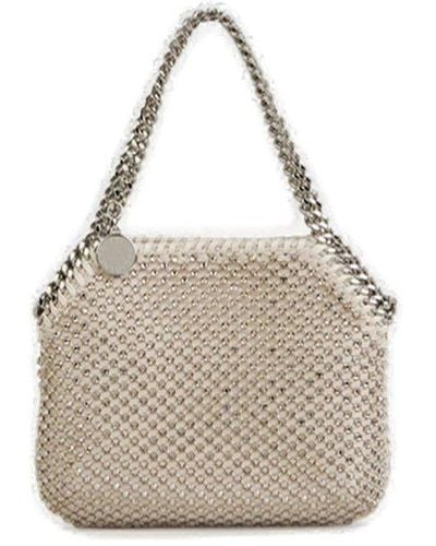 Stella McCartney Mini Falabella Embellished Chain-link Tote Bag - Gray