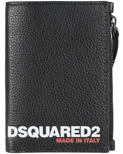 DSquared² Logo-debossed Bi-fold Wallet - Black